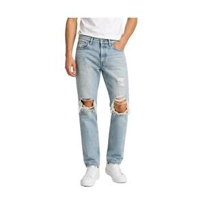 Levi's 501 Distressed Button Fly Straight Leg Jeans Light Medium Wash 30x32